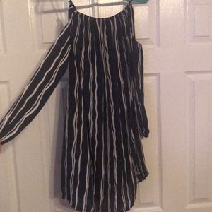 Flowing, Ya Brand, Bare-Shoulder Navy Dress, M